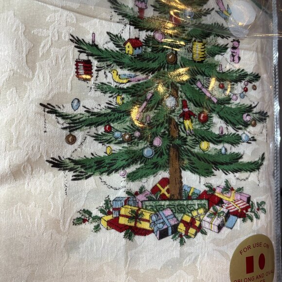 Spode Holiday Christmas Tree Tablecloth 60" x 144" NEW WITH TAG - Picture 3 of 6